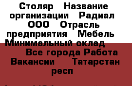 Столяр › Название организации ­ Радиал, ООО › Отрасль предприятия ­ Мебель › Минимальный оклад ­ 30 000 - Все города Работа » Вакансии   . Татарстан респ.